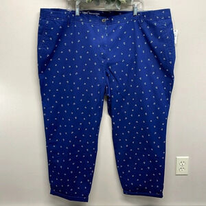 NWT Talbots Relaxed Chino Anchor Print Pants 24W